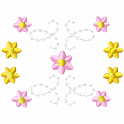 Flowers And Tree Embroidery Design 2